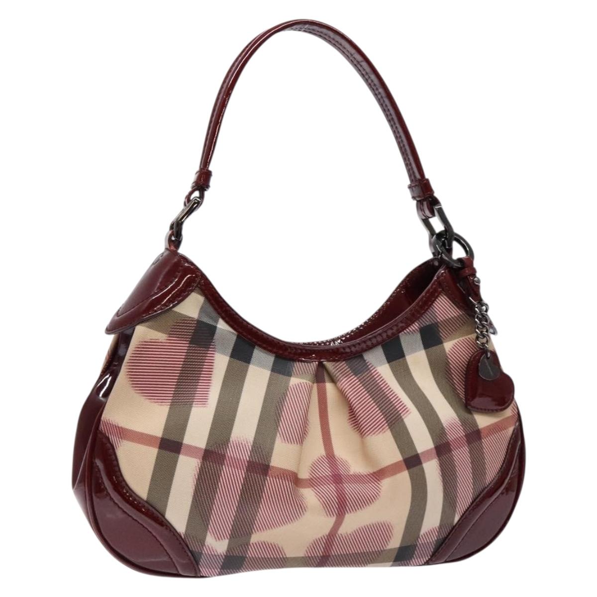 BURBERRY Nova Check Shoulder Bag PVC Beige Auth 140319