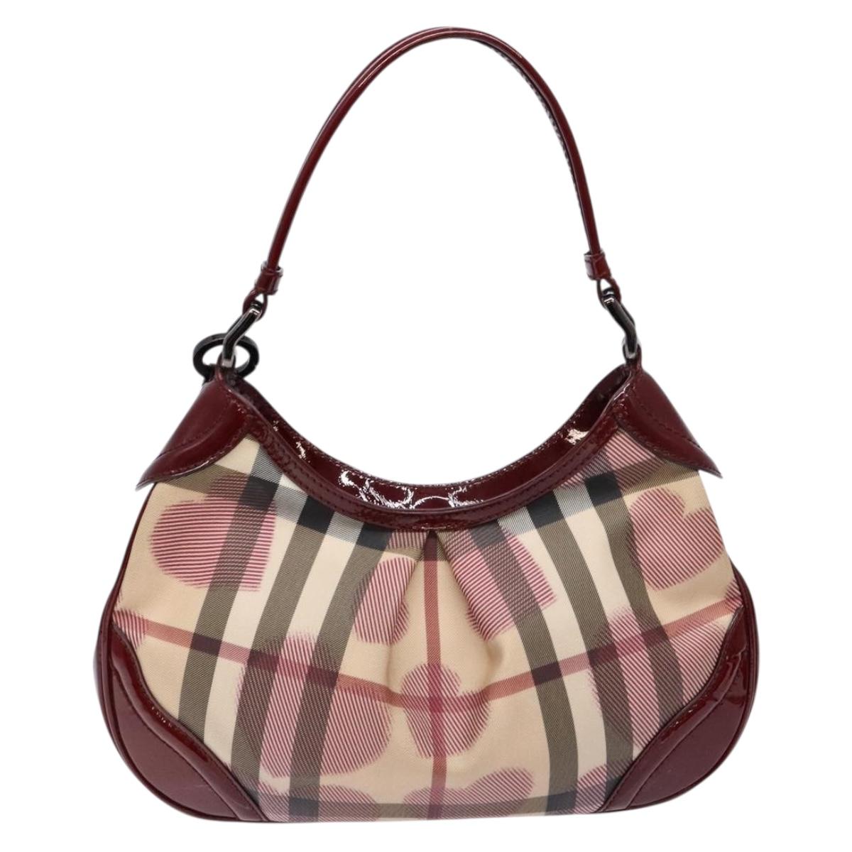 BURBERRY Nova Check Shoulder Bag PVC Beige Auth 140319