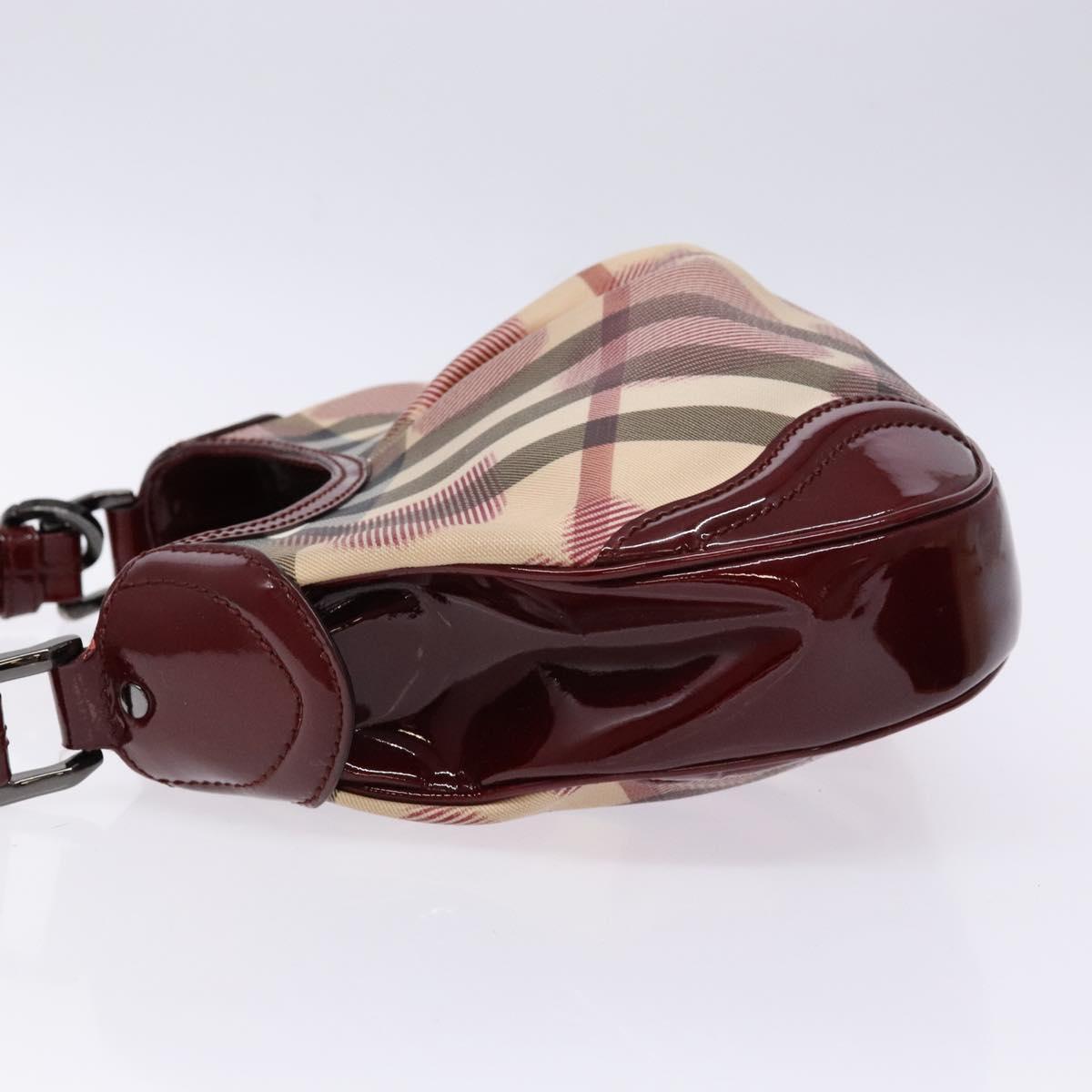 BURBERRY Nova Check Shoulder Bag PVC Beige Auth 140319