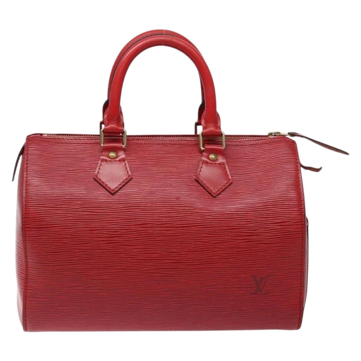 LOUIS VUITTON Epi Speedy 25 Hand Bag Castilian Red M43017 LV Auth 140324