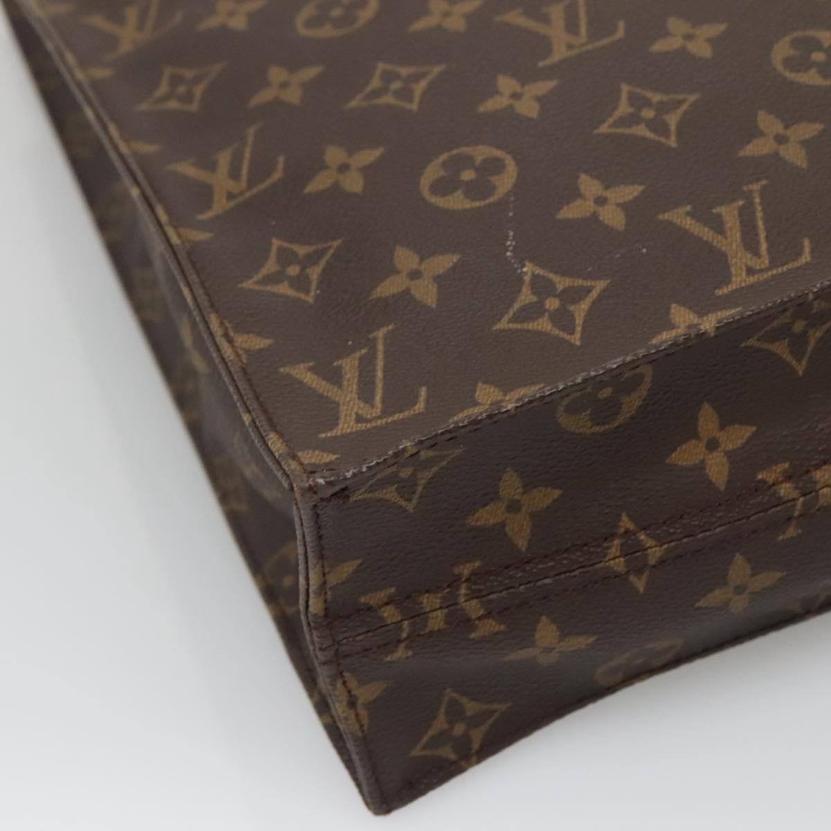 LOUIS VUITTON Monogram Sac Plat Hand Bag M51140 LV Auth 140331