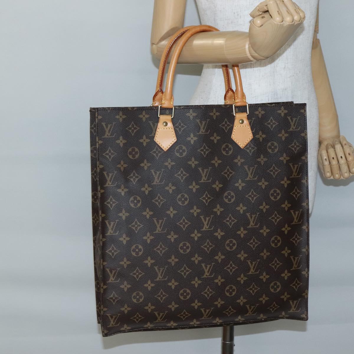 LOUIS VUITTON Monogram Sac Plat Hand Bag M51140 LV Auth 140331