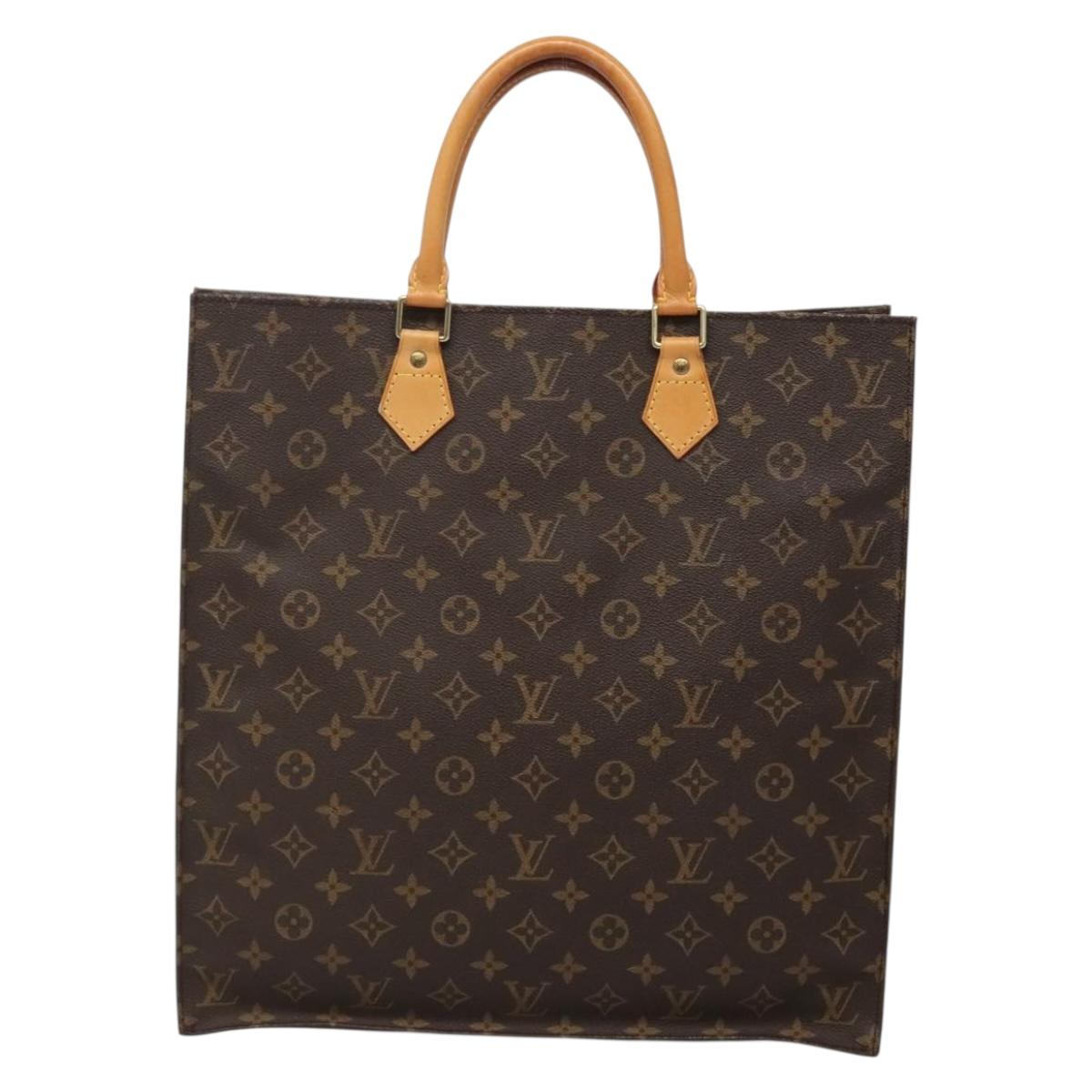 LOUIS VUITTON Monogram Sac Plat Hand Bag M51140 LV Auth 140331
