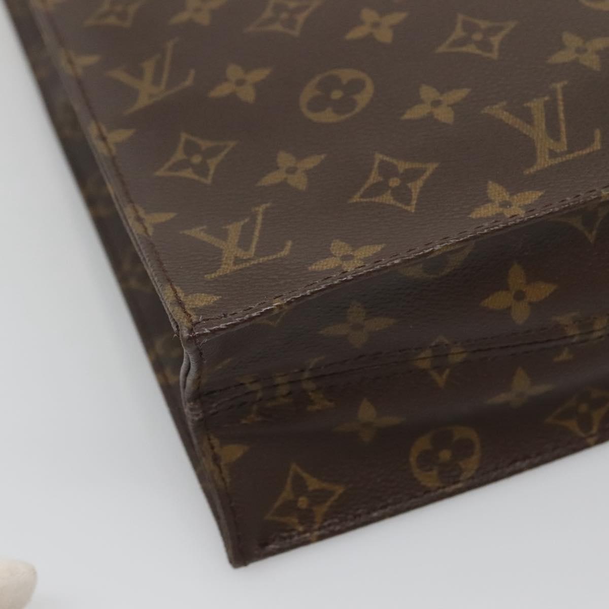 LOUIS VUITTON Monogram Sac Plat Hand Bag M51140 LV Auth 140332