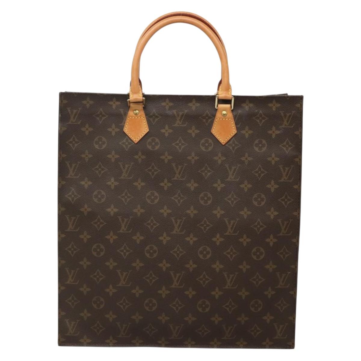 LOUIS VUITTON Monogram Sac Plat Hand Bag M51140 LV Auth 140332