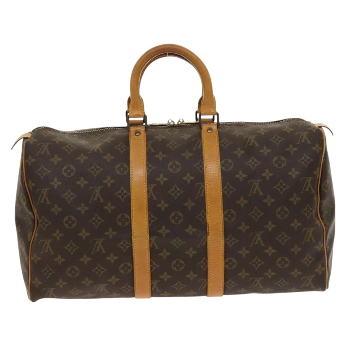LOUIS VUITTON Monogram Keepall 45 Boston Bag M41428 LV Auth 140333