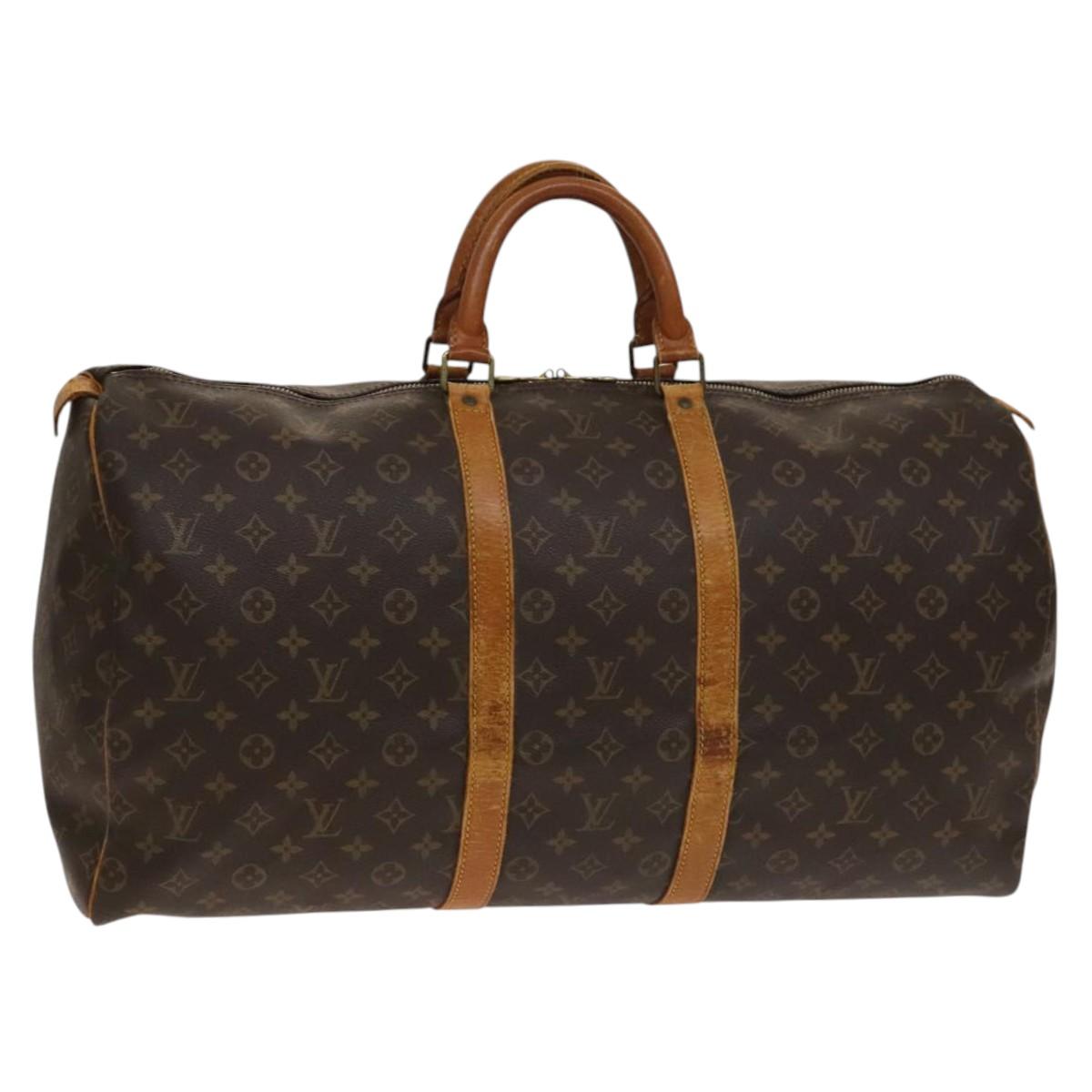 LOUIS VUITTON Monogram Keepall 55 Boston Bag M41424 LV Auth 140335