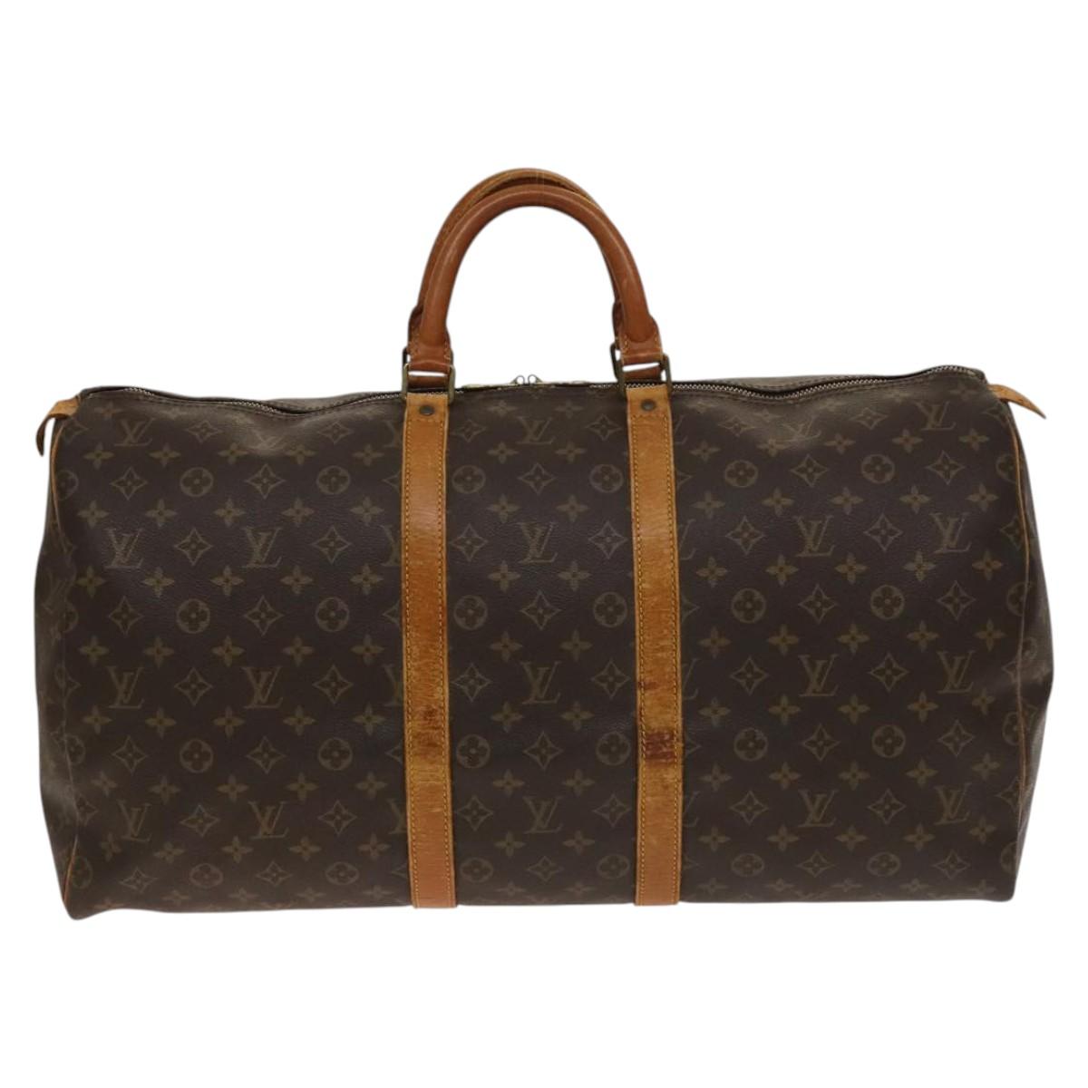 LOUIS VUITTON Monogram Keepall 55 Boston Bag M41424 LV Auth 140335