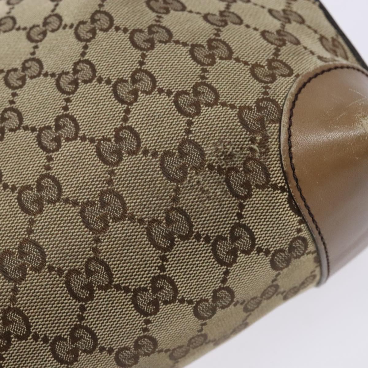GUCCI GG Canvas Tote Bag Beige Gold 269878 Auth 140339