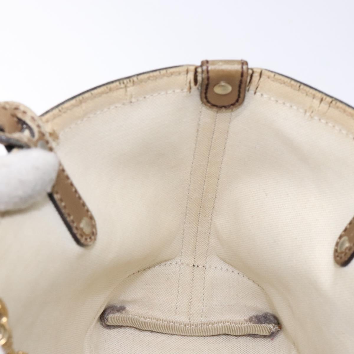 GUCCI GG Canvas Tote Bag Beige Gold 269878 Auth 140339