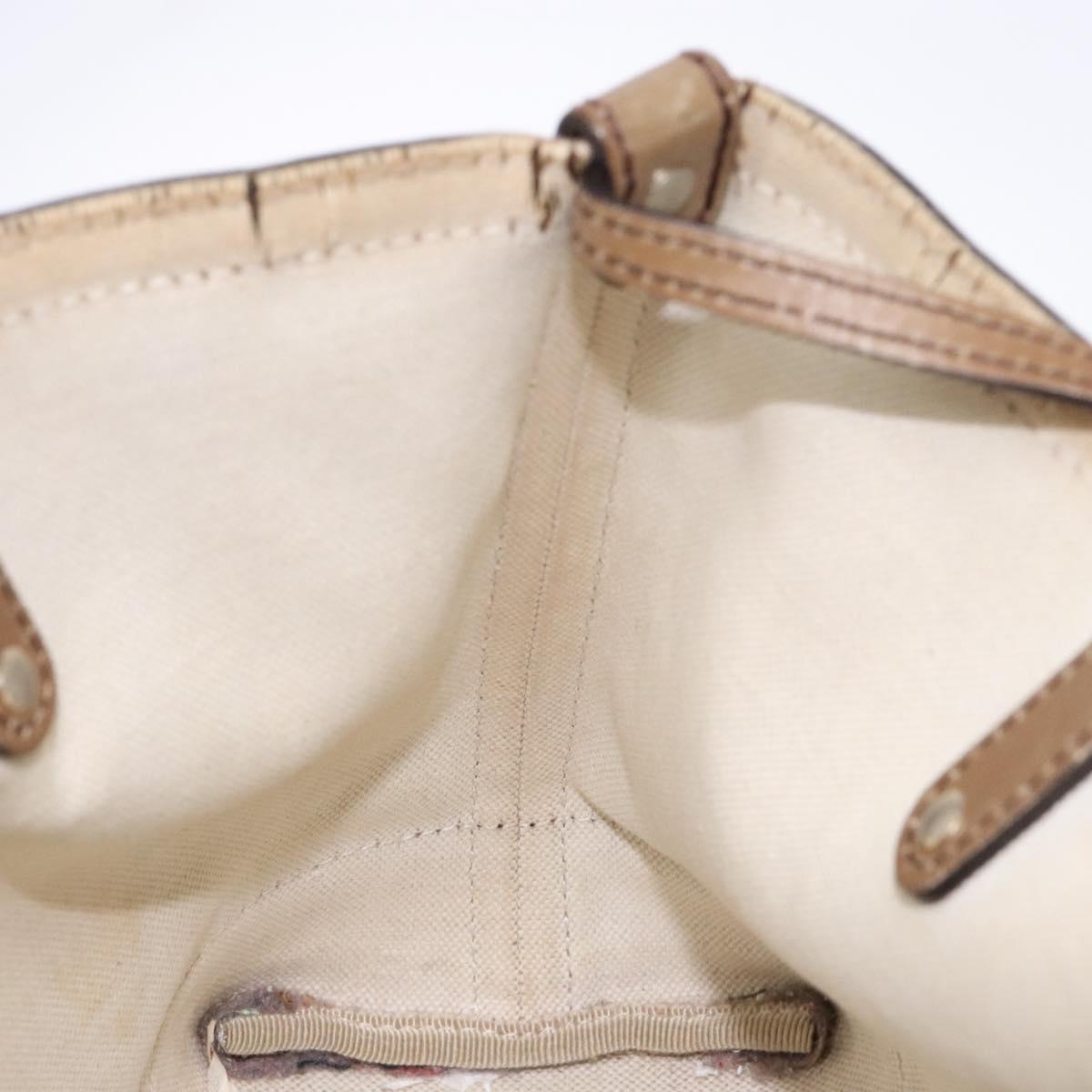 GUCCI GG Canvas Tote Bag Beige Gold 269878 Auth 140339