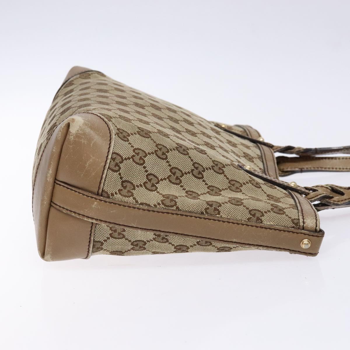GUCCI GG Canvas Tote Bag Beige Gold 269878 Auth 140339