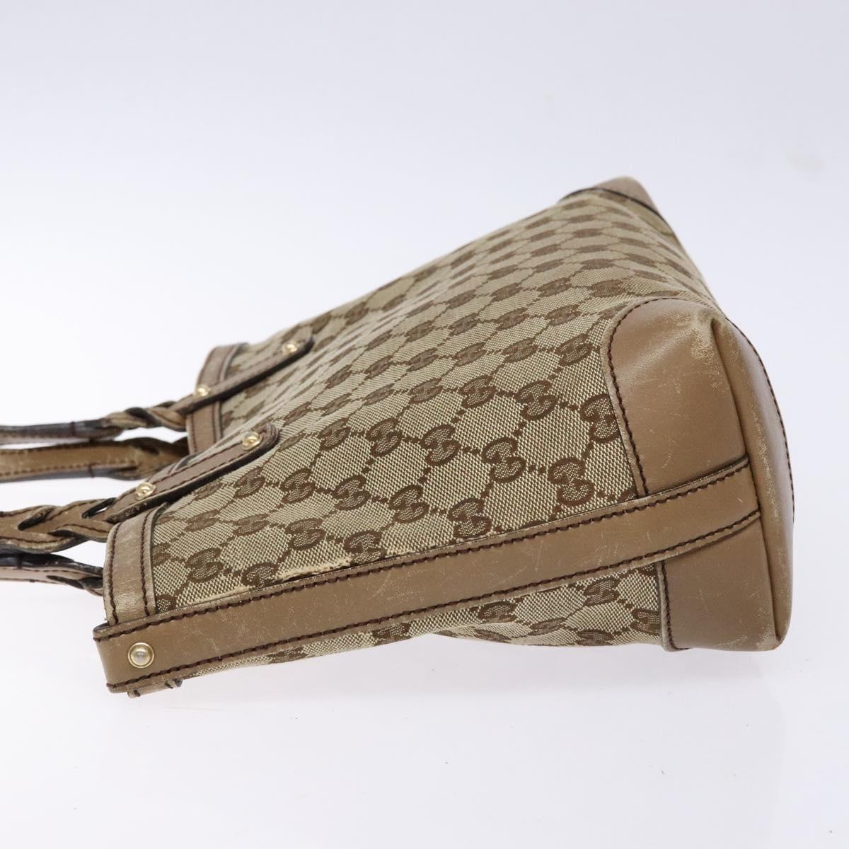 GUCCI GG Canvas Tote Bag Beige Gold 269878 Auth 140339