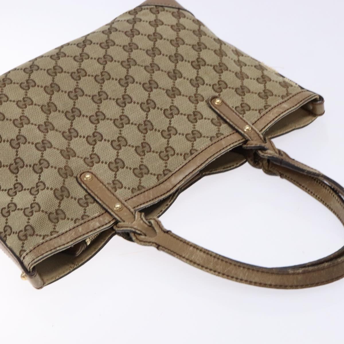 GUCCI GG Canvas Tote Bag Beige Gold 269878 Auth 140339