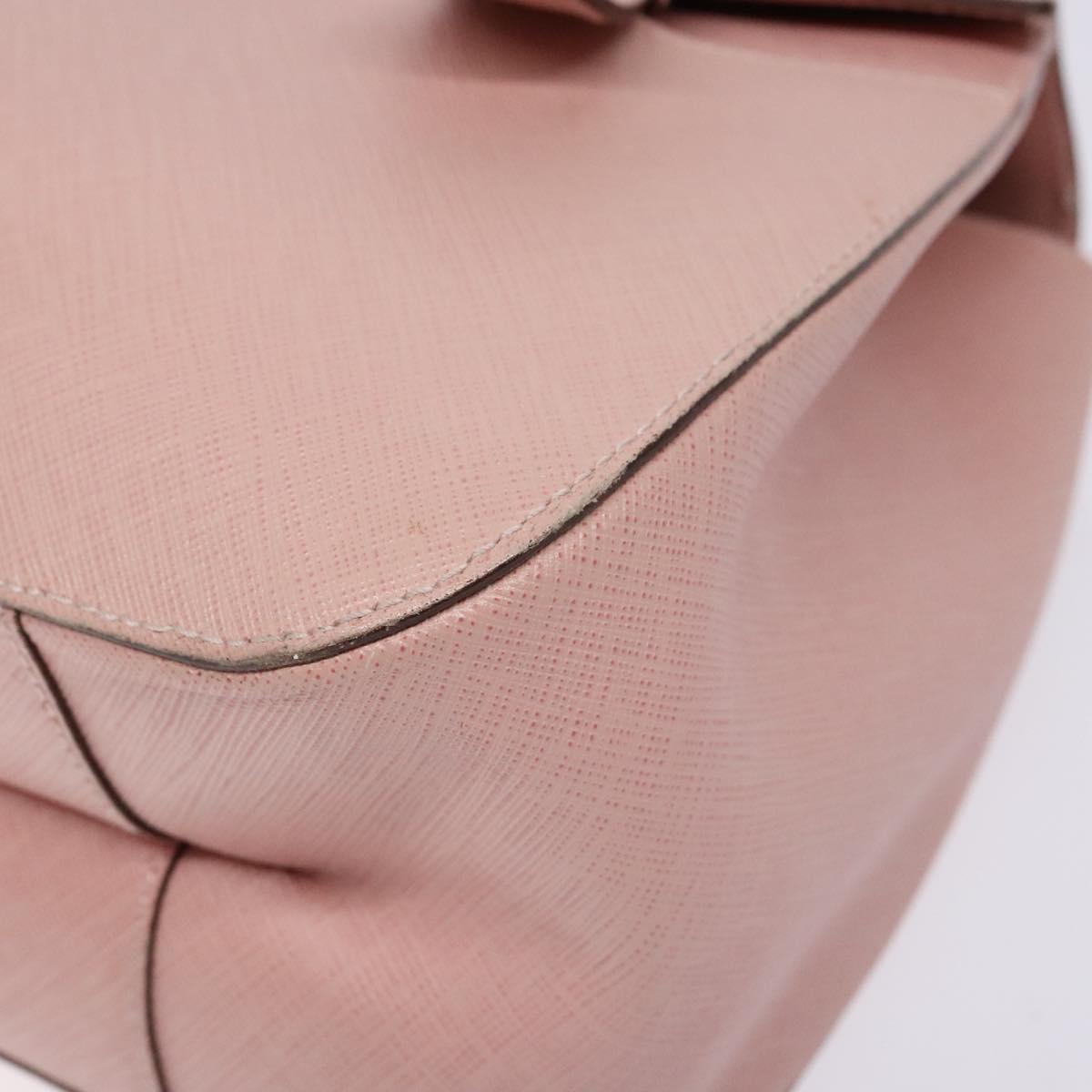 Salvatore Ferragamo Gancini Hand Bag Leather Pink Silver Auth 140343