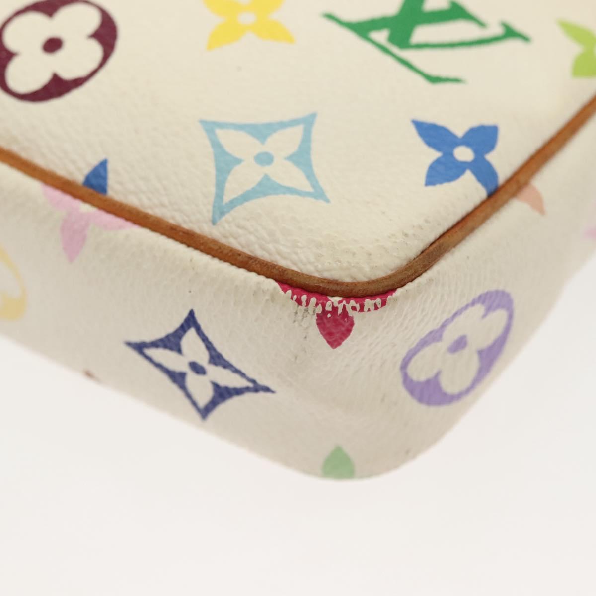 LOUIS VUITTON Monogram Multicolor Pochette Pouch White M92649 LV Auth 140354