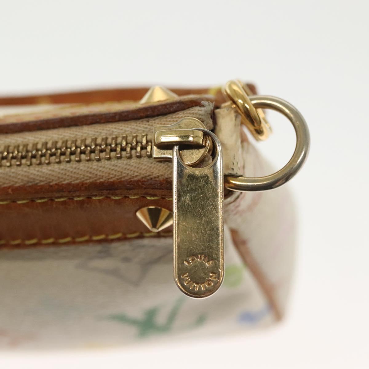 LOUIS VUITTON Monogram Multicolor Pochette Pouch White M92649 LV Auth 140354