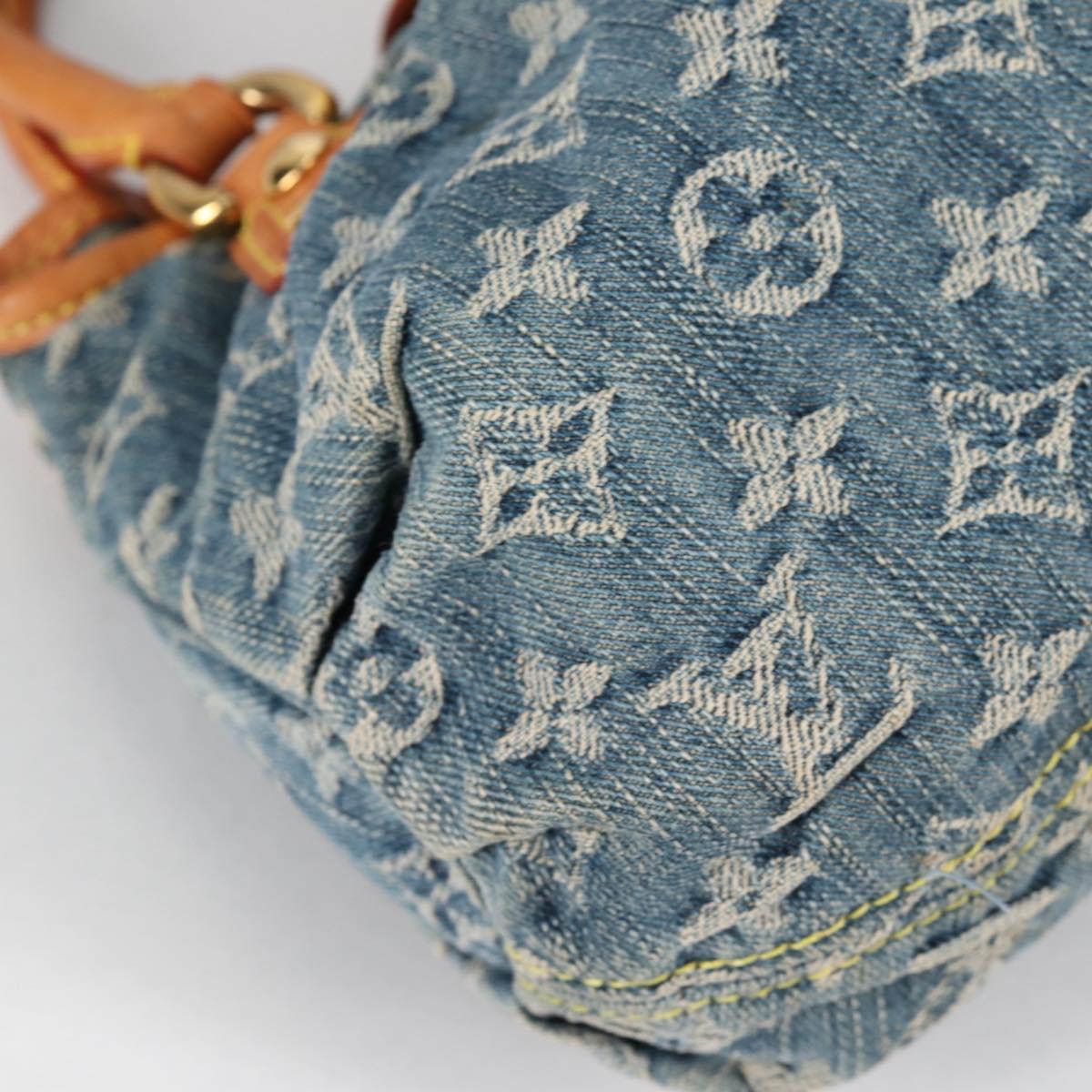 LOUIS VUITTON Monogram denim Preity Hand Bag Blue M95020 LV Auth 140355V
