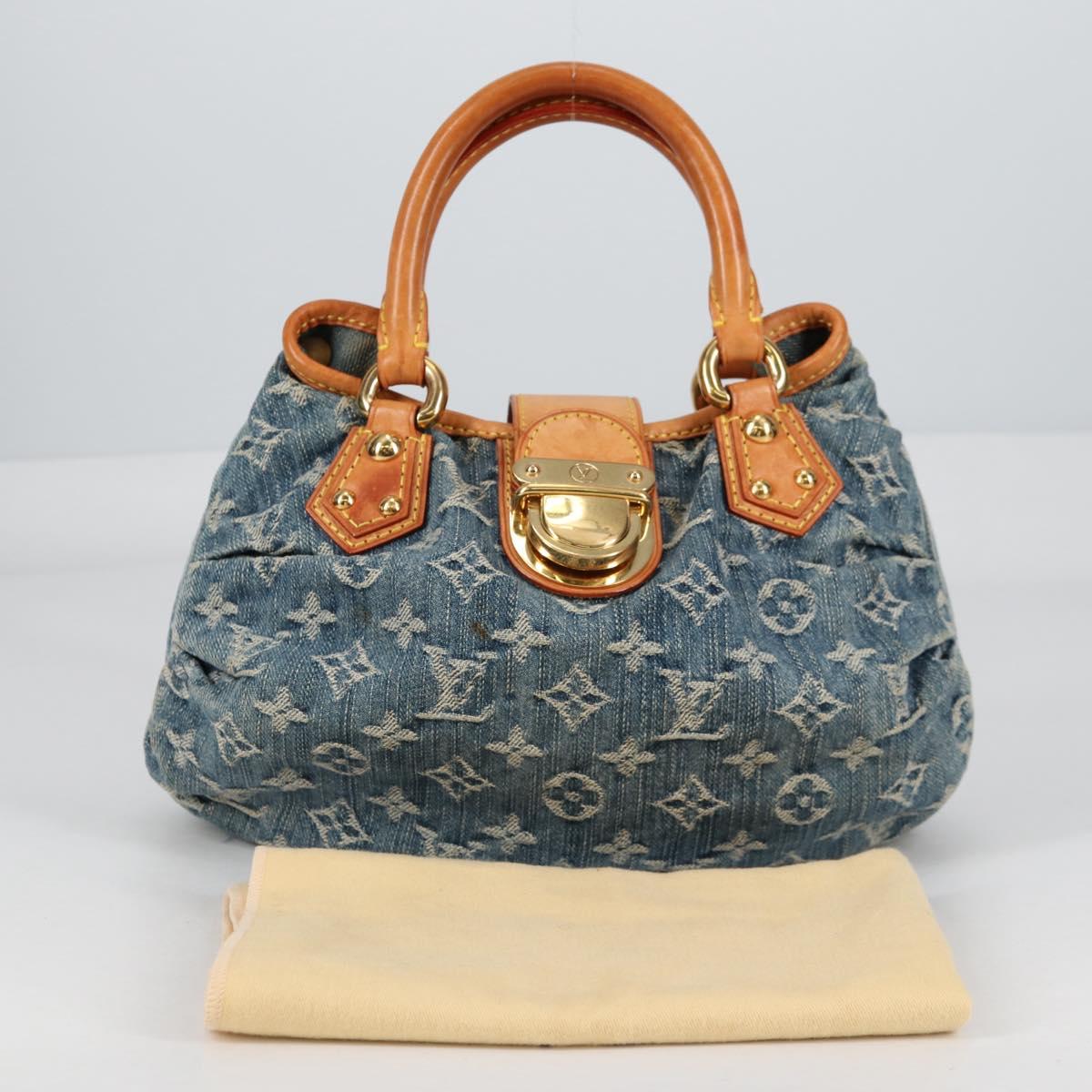 LOUIS VUITTON Monogram denim Preity Hand Bag Blue M95020 LV Auth 140355V
