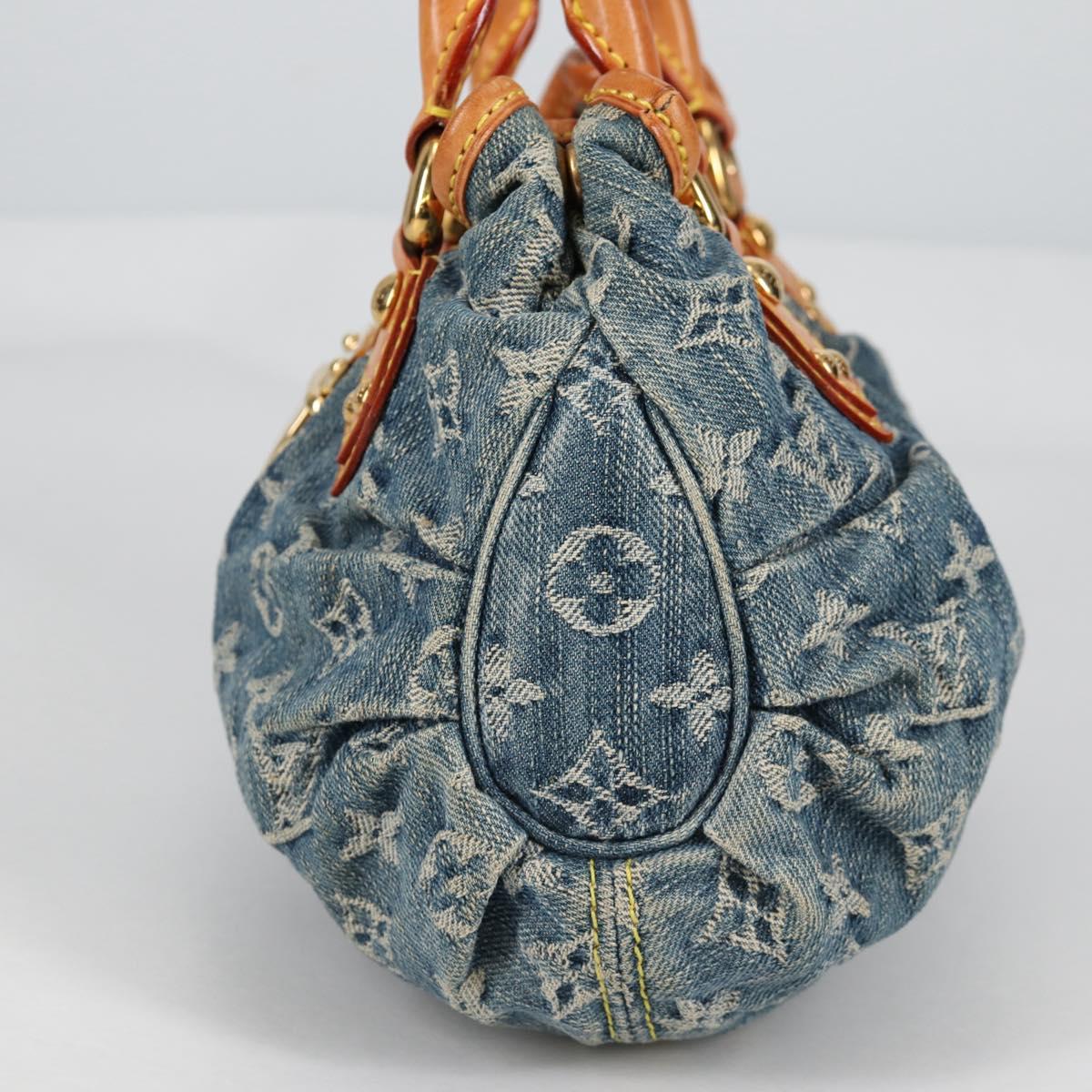 LOUIS VUITTON Monogram denim Preity Hand Bag Blue M95020 LV Auth 140355V