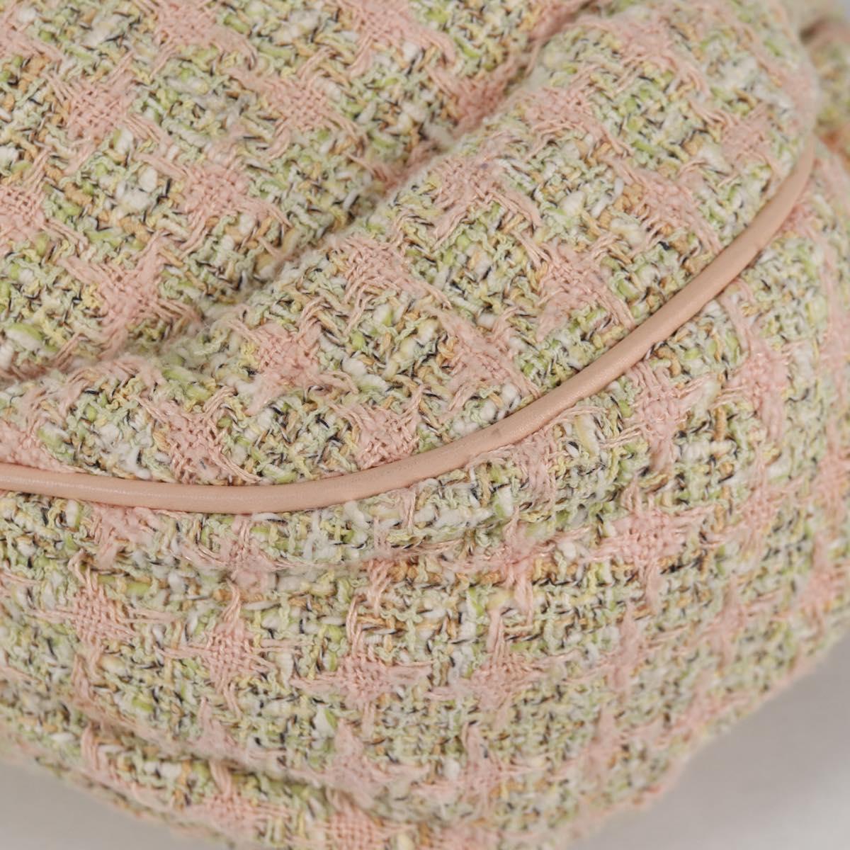 CHANEL Hand Bag Tweed Pink Gold CC Auth 140361V