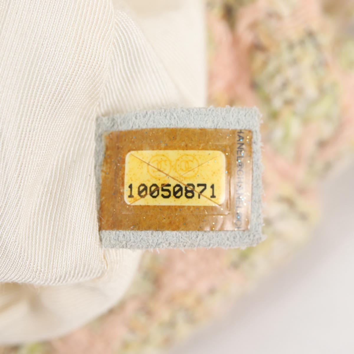 CHANEL Hand Bag Tweed Pink Gold CC Auth 140361V
