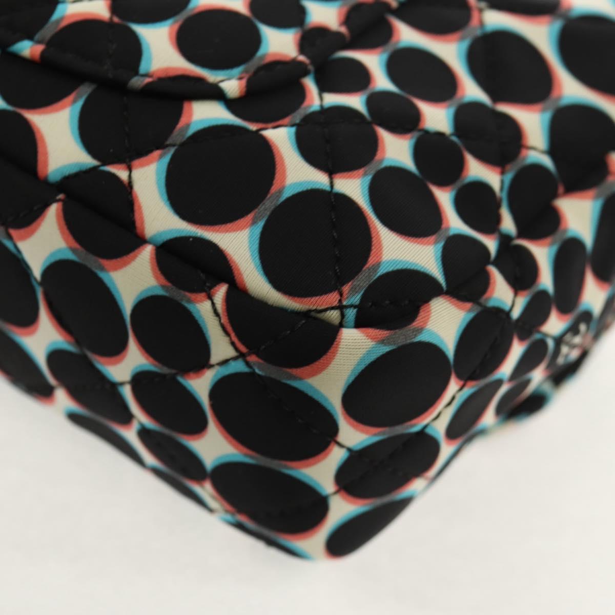 CHANEL Matelasse Chain Shoulder Bag Nylon Black Silver CC Auth 140364M