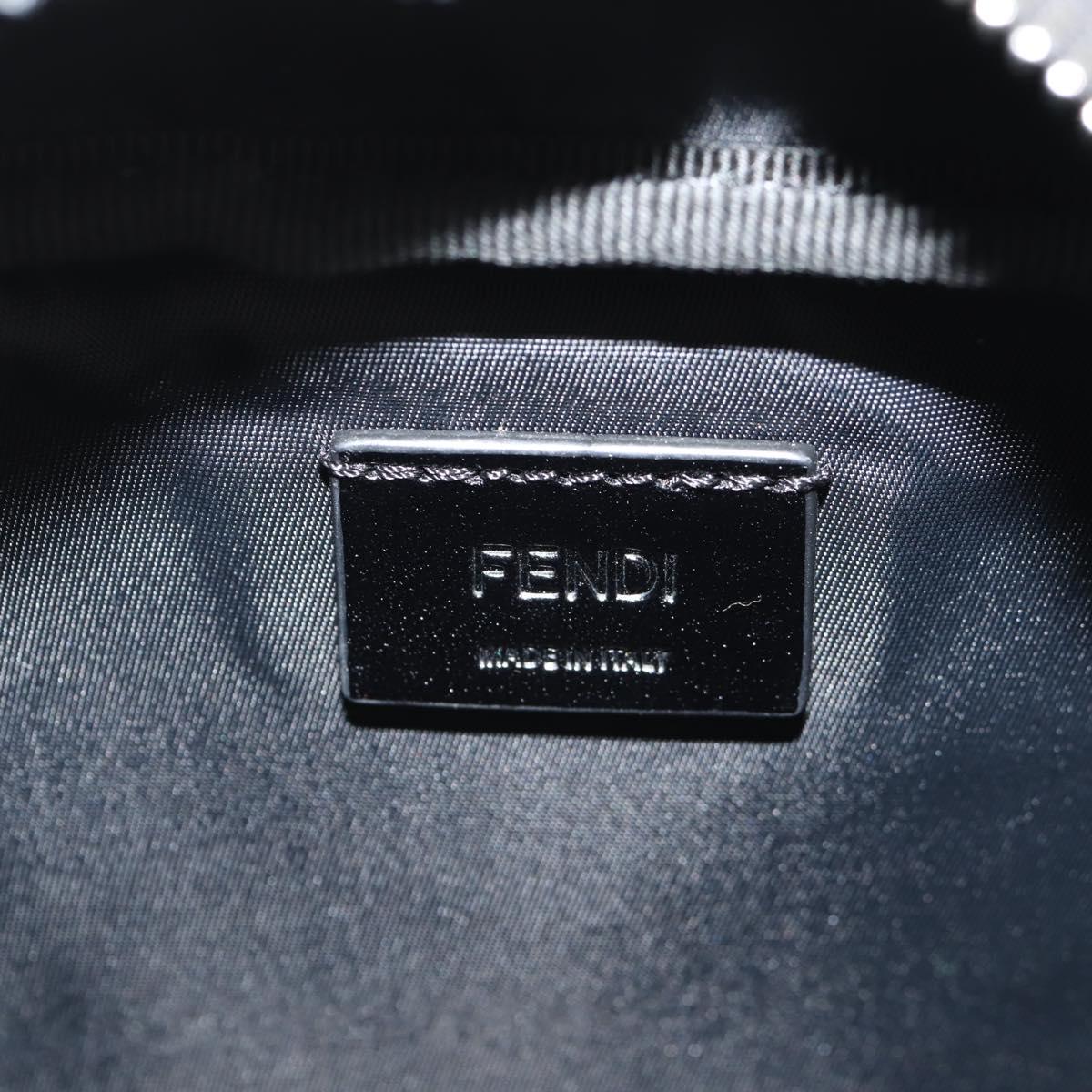 FENDI Zucca Canvas Pouch White Silver Auth 140366SAM