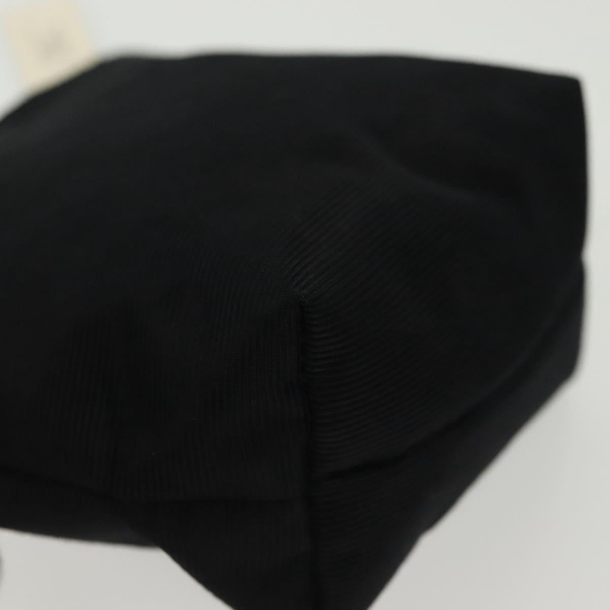 CELINE Pouch Nylon Black Gold Auth 140367