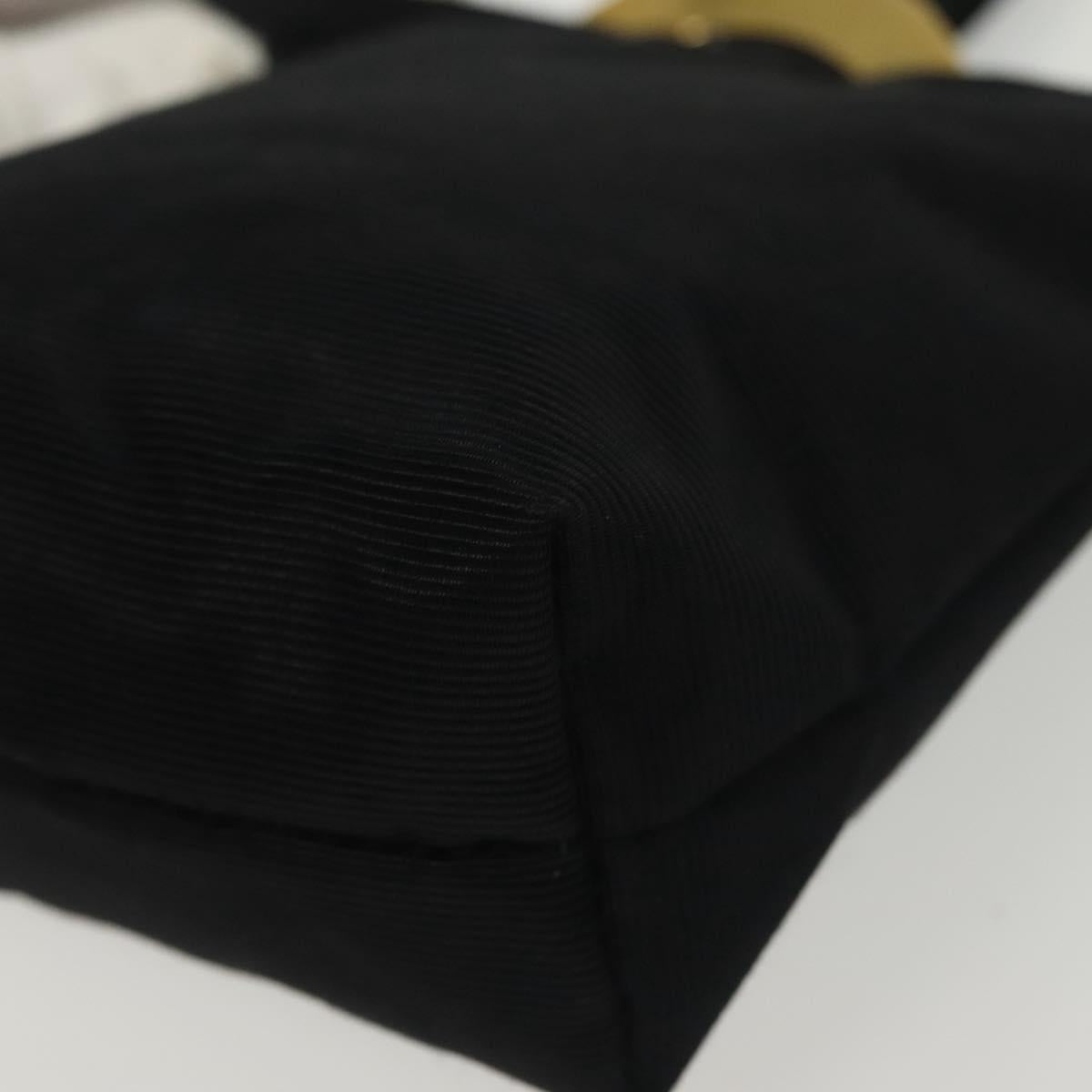 CELINE Pouch Nylon Black Gold Auth 140367