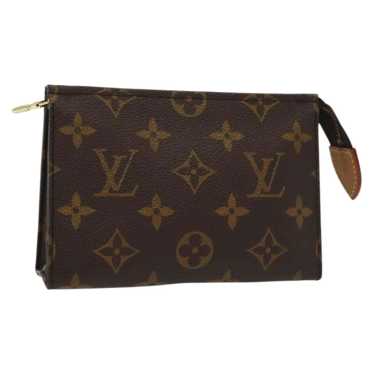LOUIS VUITTON Monogram Poche Toilette 15 Pouch M47546 LV Auth 140371