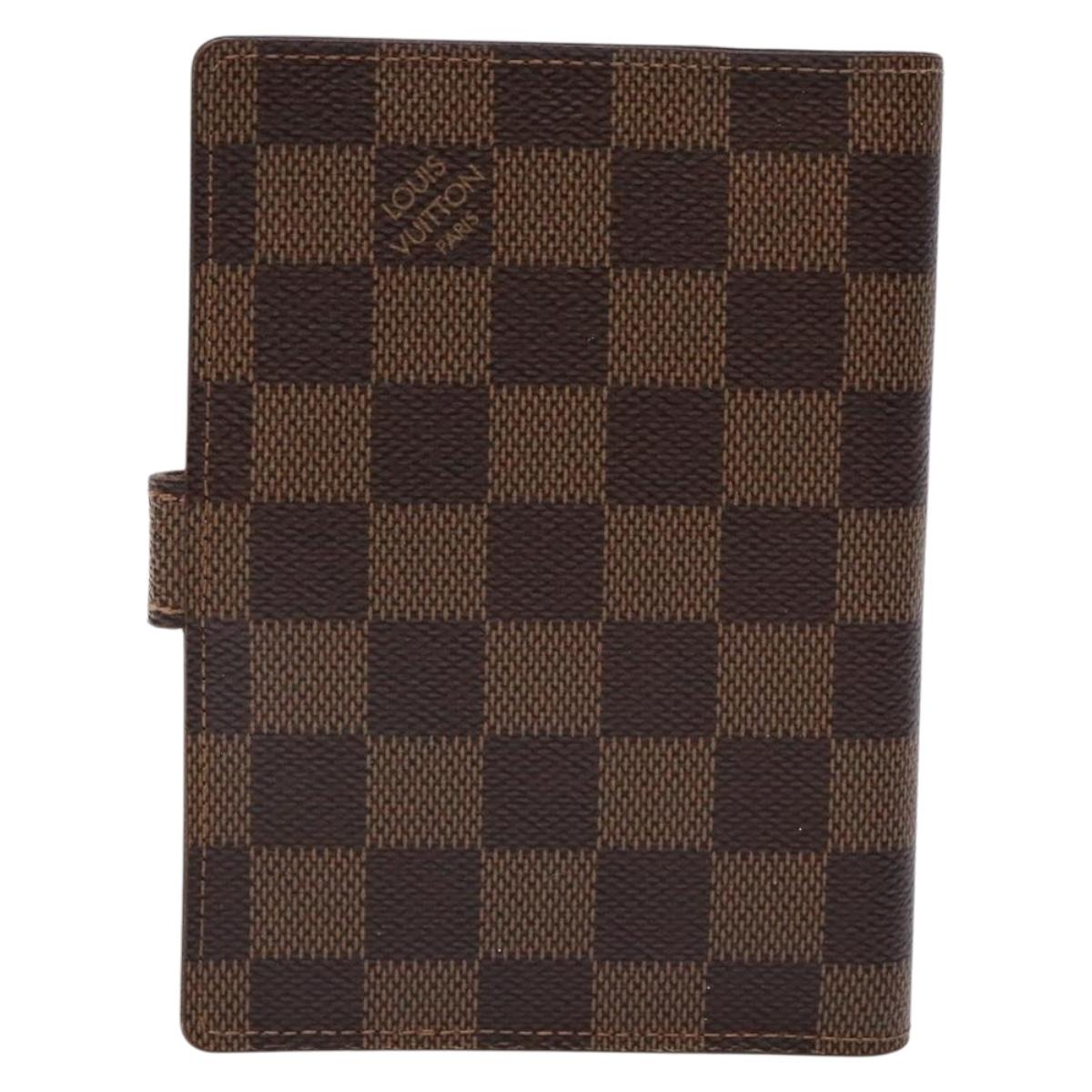 LOUIS VUITTON Damier Ebene Trunk Agenda PM Day Planner Cover R20029 Auth 140374