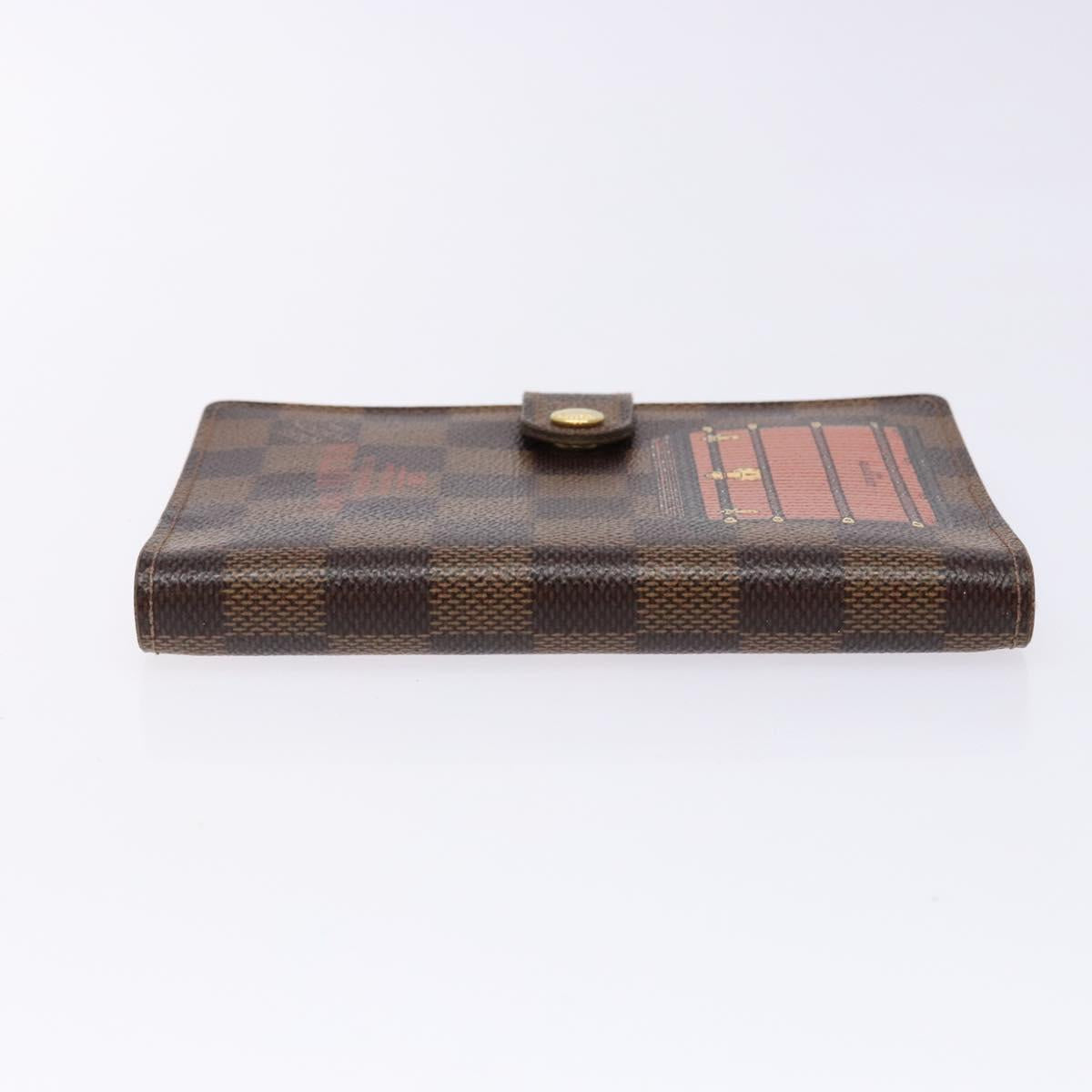 LOUIS VUITTON Damier Ebene Trunk Agenda PM Day Planner Cover R20029 Auth 140374