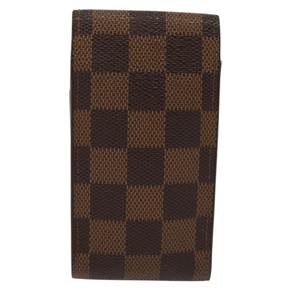 LOUIS VUITTON Damier Ebene Etui Cigarette Case N63024 LV Auth 140376