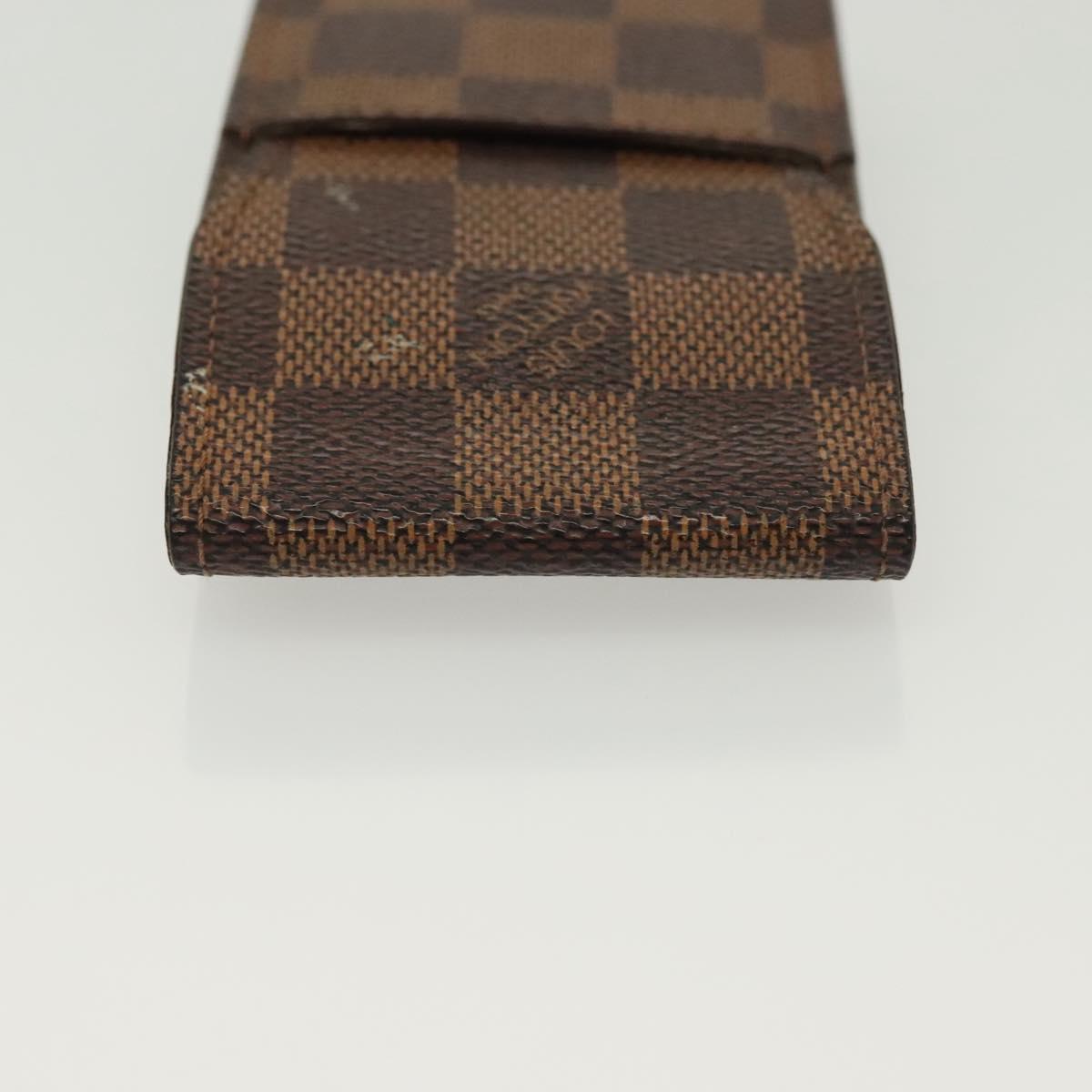 LOUIS VUITTON Damier Ebene Etui Cigarette Case N63024 LV Auth 140376