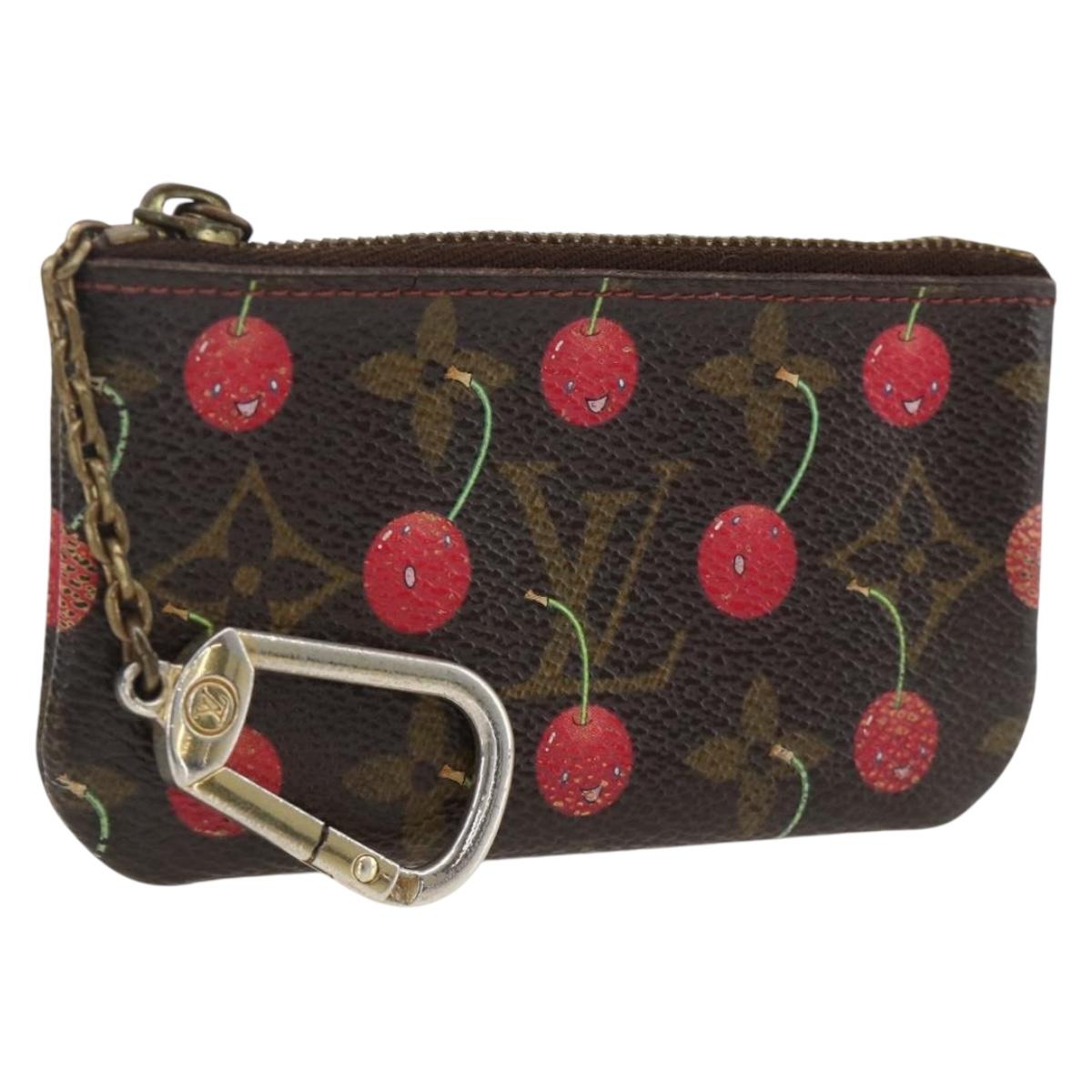 LOUIS VUITTON Cherry Blossom Pochette Cles Coin Purse M95042 Auth 140377