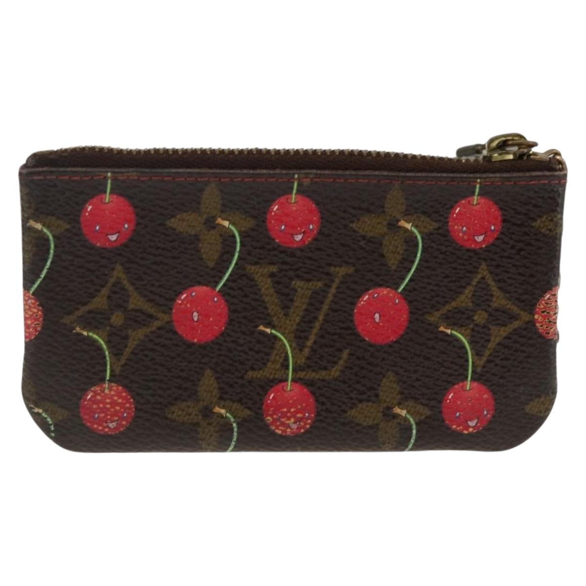 LOUIS VUITTON Cherry Blossom Pochette Cles Coin Purse M95042 Auth 140377