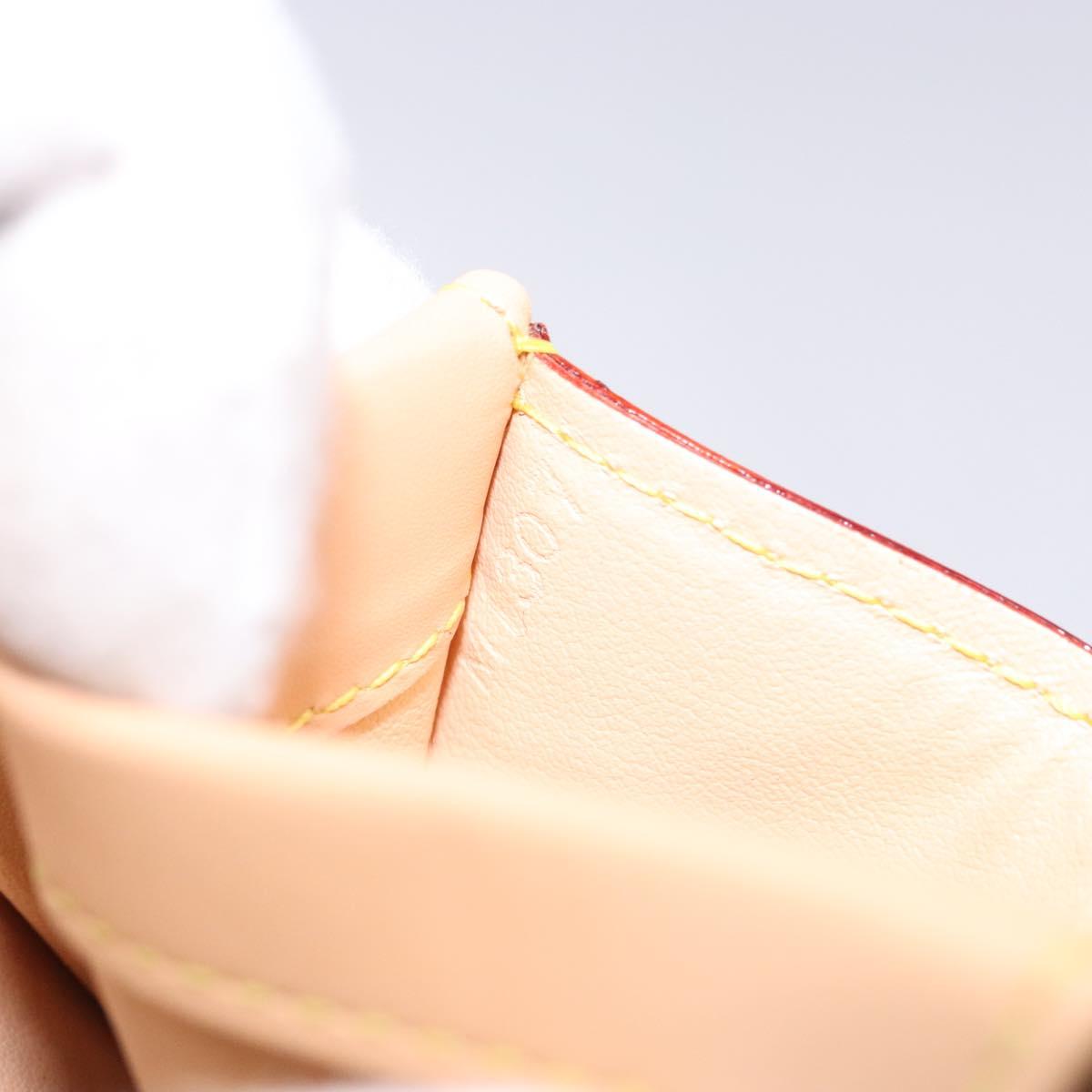 LOUIS VUITTON Multicolor Porte Monnaie Pla Coin Purse White M92657 Auth 140378