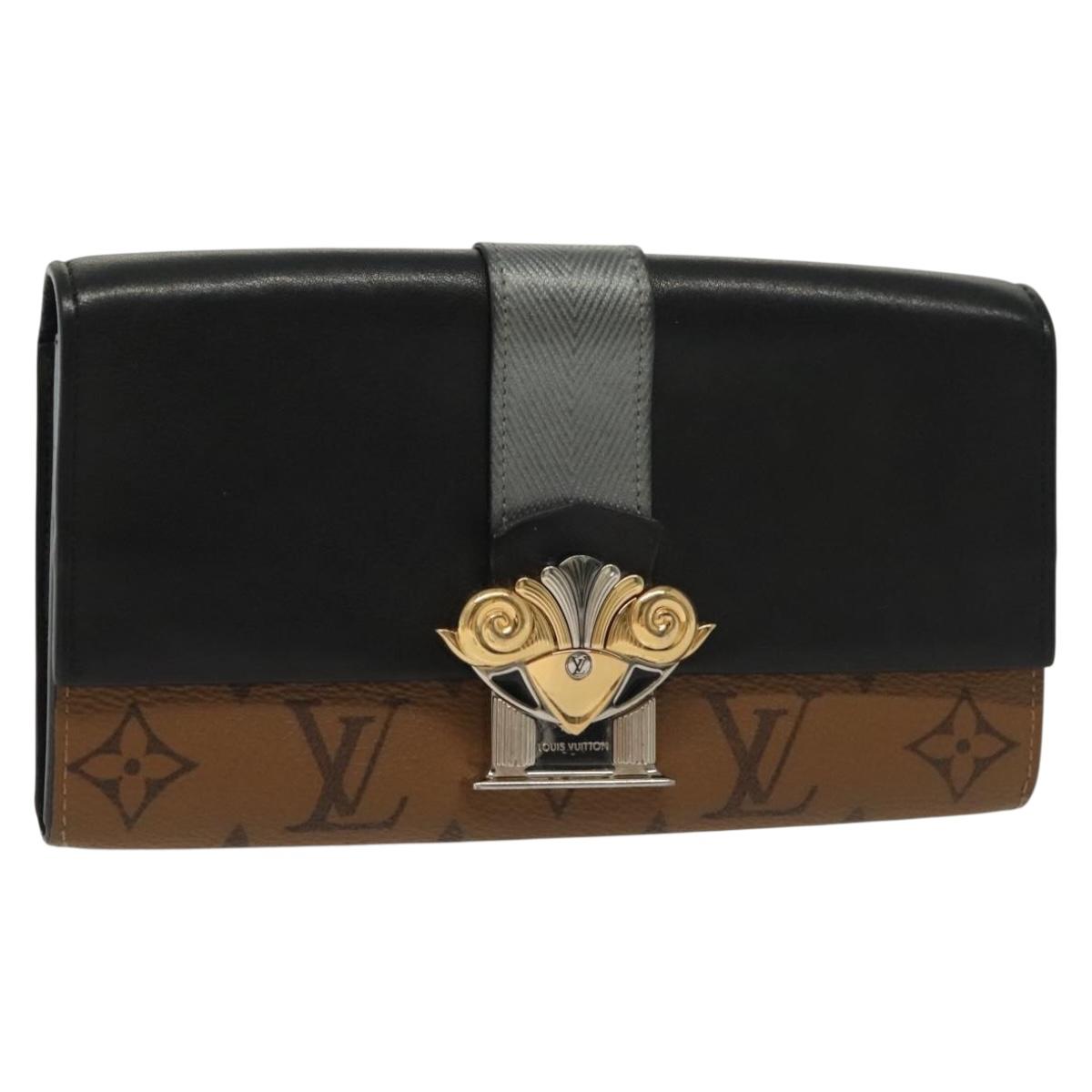 LOUIS VUITTON Monogram Reverse Portefeuille Sarah Long Wallet M64488 Auth 140380