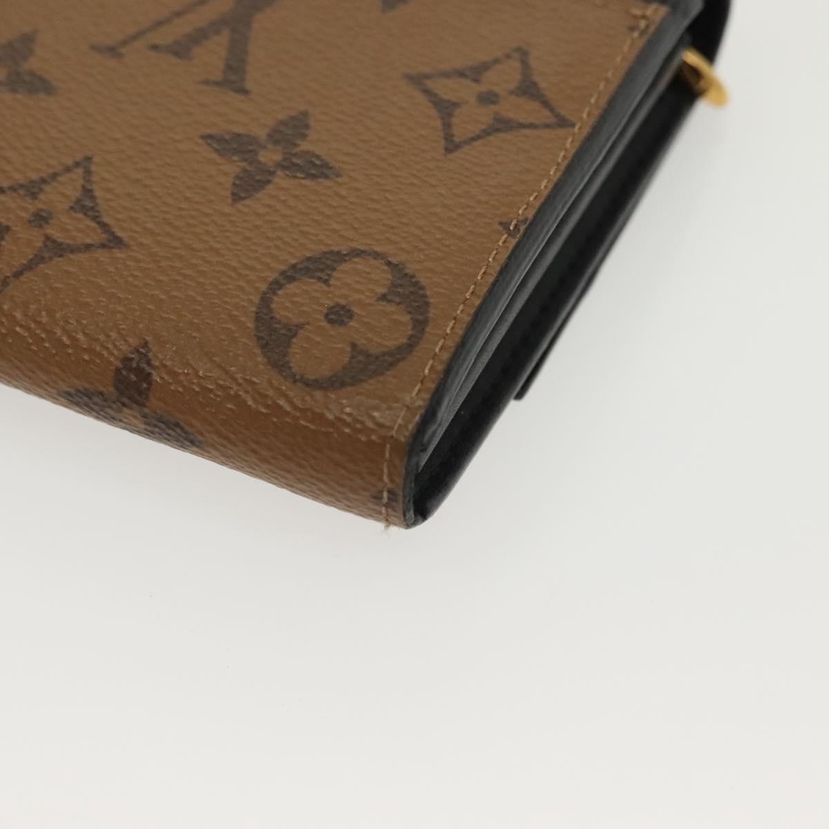 LOUIS VUITTON Monogram Reverse Portefeuille Sarah Long Wallet M64488 Auth 140380