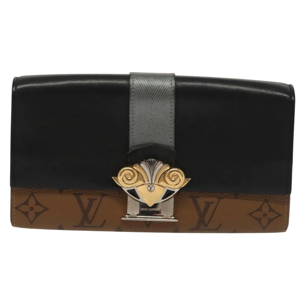 LOUIS VUITTON Monogram Reverse Portefeuille Sarah Long Wallet M64488 Auth 140380