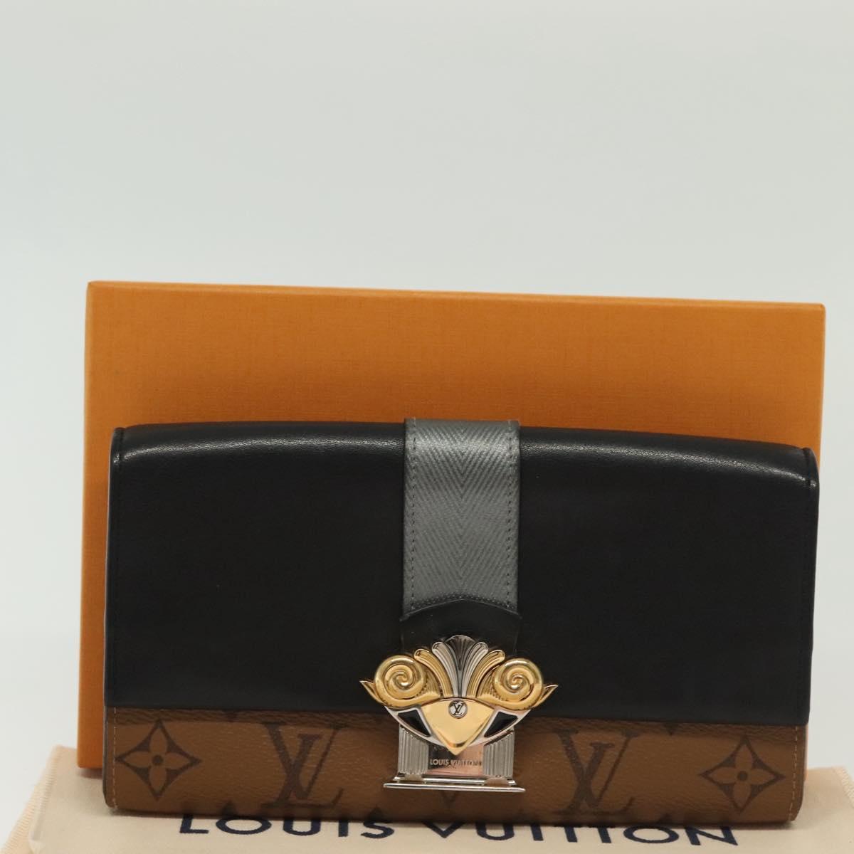 LOUIS VUITTON Monogram Reverse Portefeuille Sarah Long Wallet M64488 Auth 140380