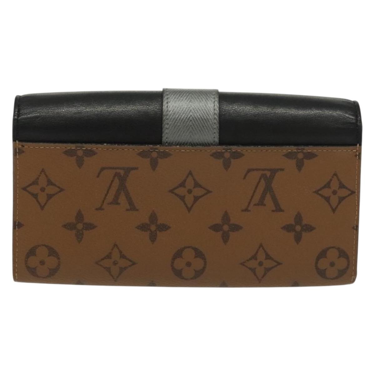 LOUIS VUITTON Monogram Reverse Portefeuille Sarah Long Wallet M64488 Auth 140380