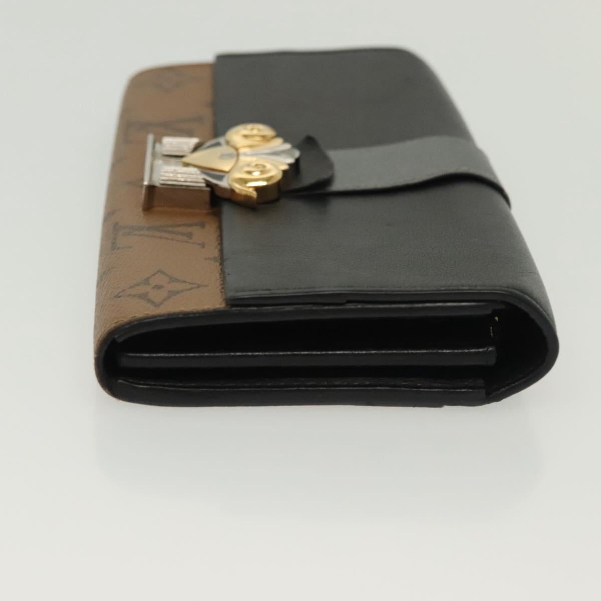 LOUIS VUITTON Monogram Reverse Portefeuille Sarah Long Wallet M64488 Auth 140380