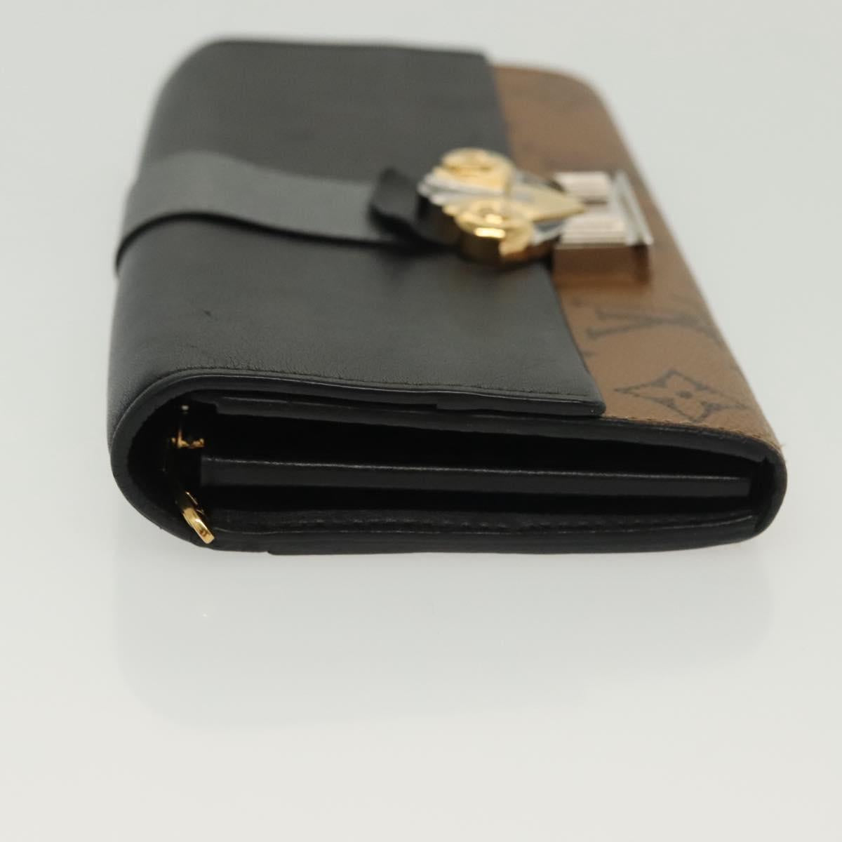 LOUIS VUITTON Monogram Reverse Portefeuille Sarah Long Wallet M64488 Auth 140380