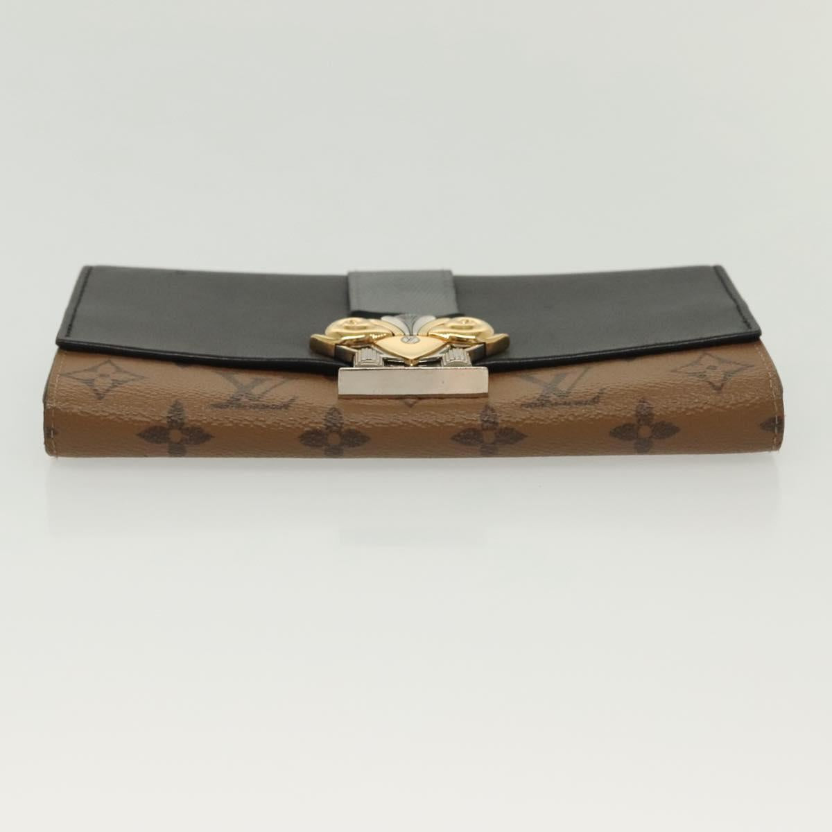 LOUIS VUITTON Monogram Reverse Portefeuille Sarah Long Wallet M64488 Auth 140380