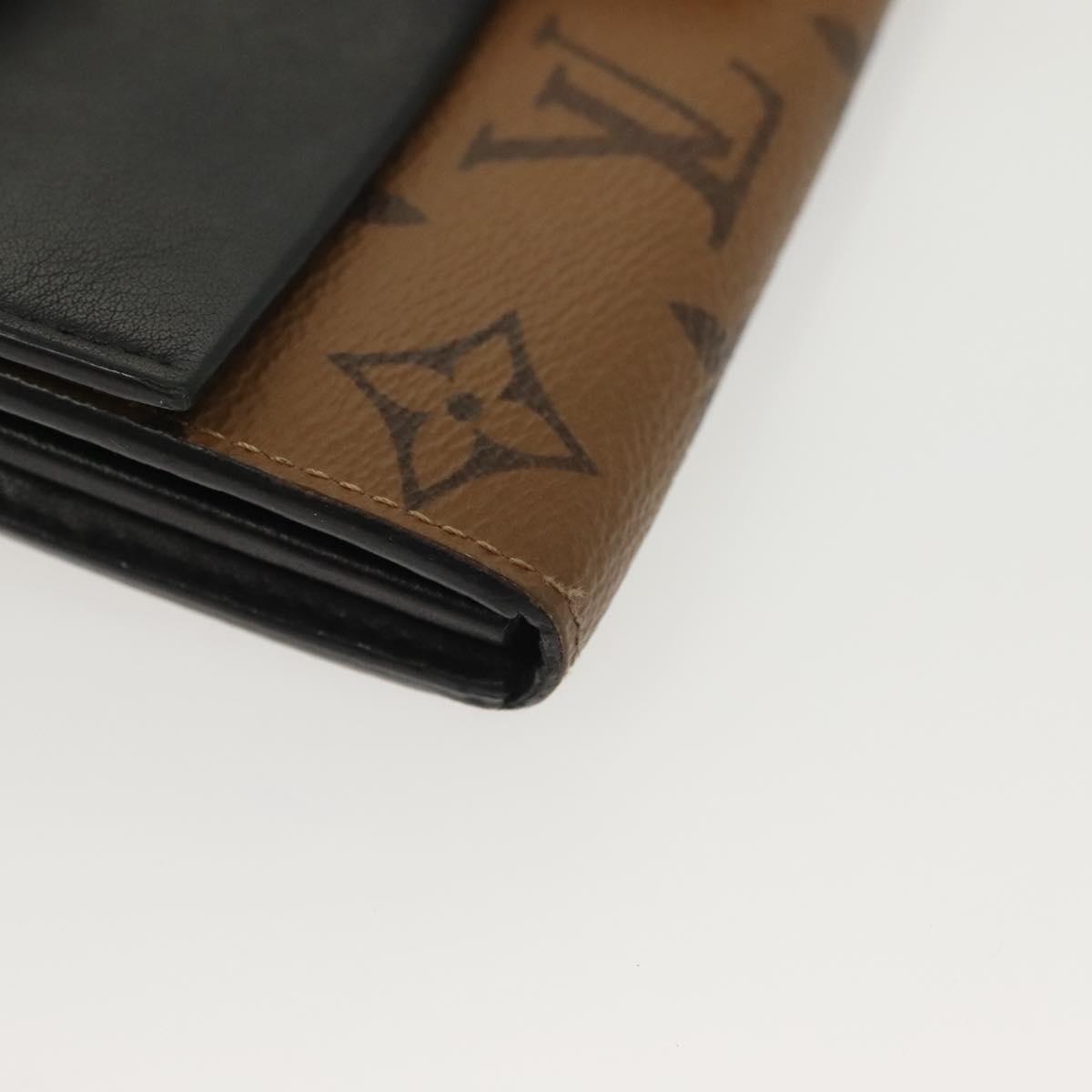 LOUIS VUITTON Monogram Reverse Portefeuille Sarah Long Wallet M64488 Auth 140380
