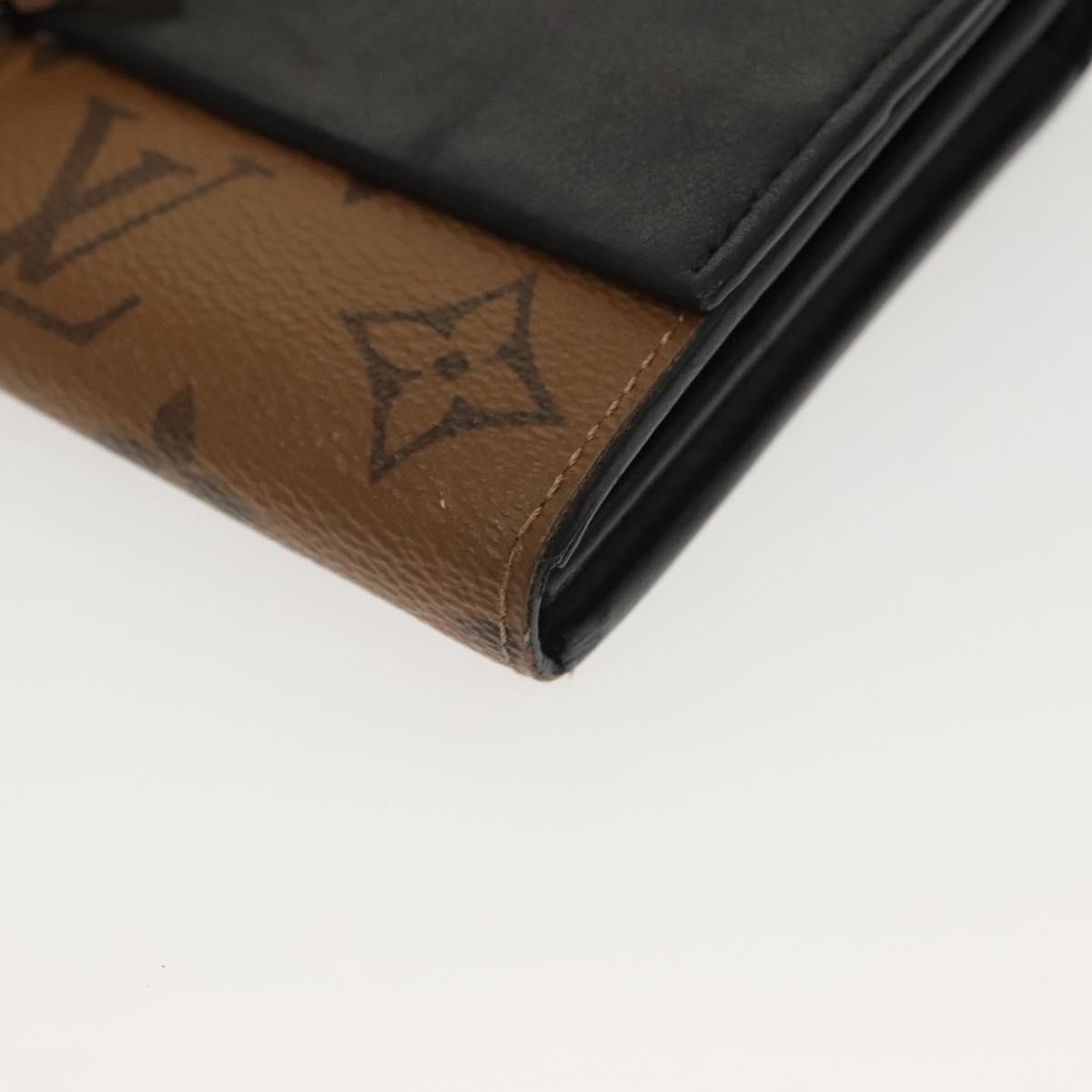 LOUIS VUITTON Monogram Reverse Portefeuille Sarah Long Wallet M64488 Auth 140380