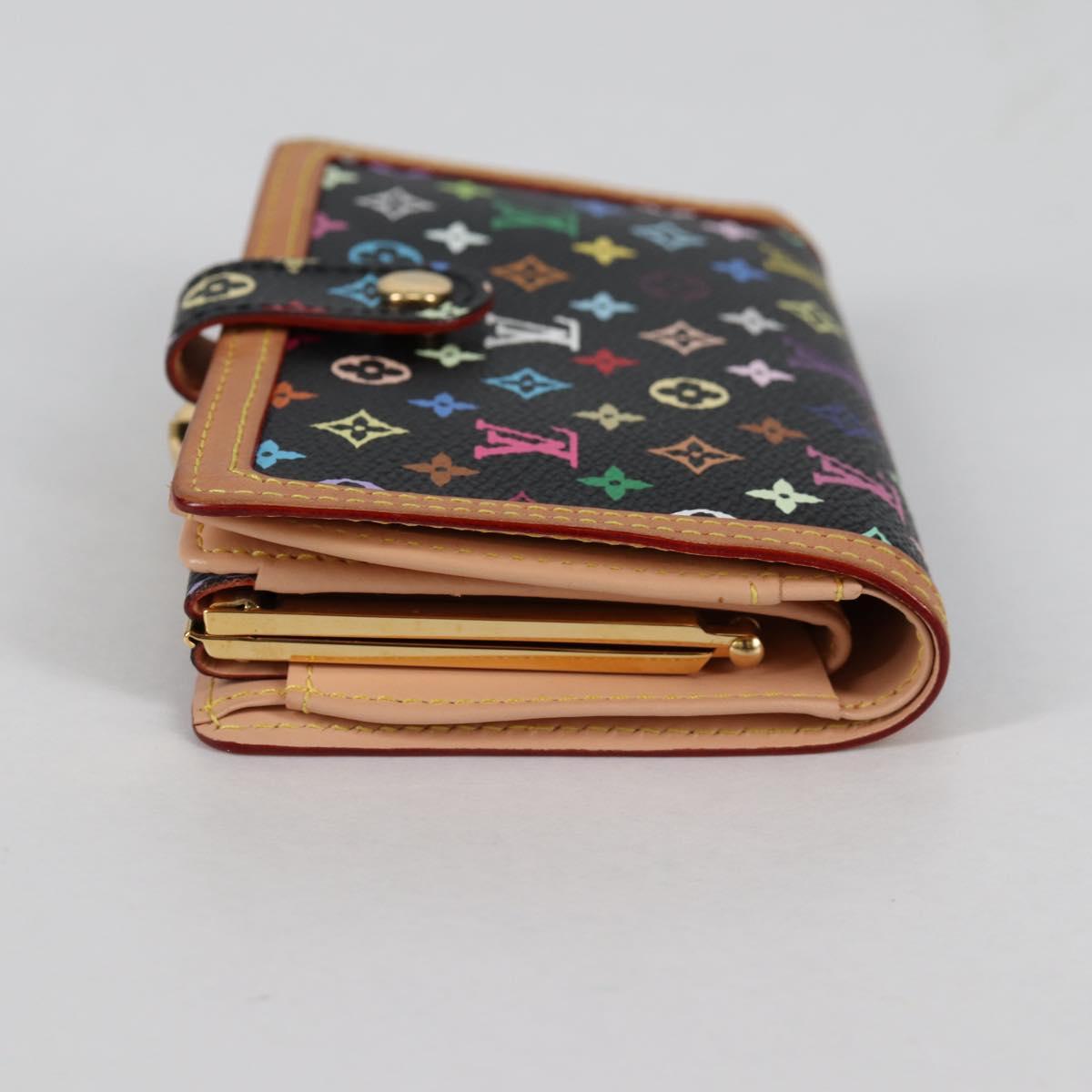 LOUIS VUITTON Multicolor Portefeuille Viennois Wallet Black M92988 Auth 140383V