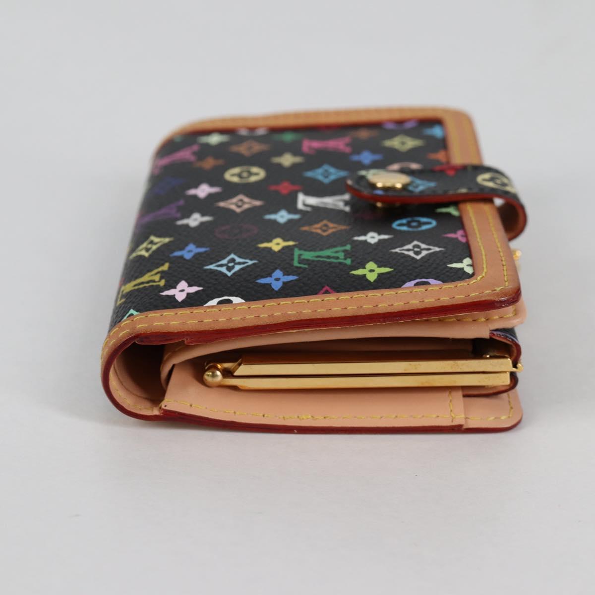 LOUIS VUITTON Multicolor Portefeuille Viennois Wallet Black M92988 Auth 140383V